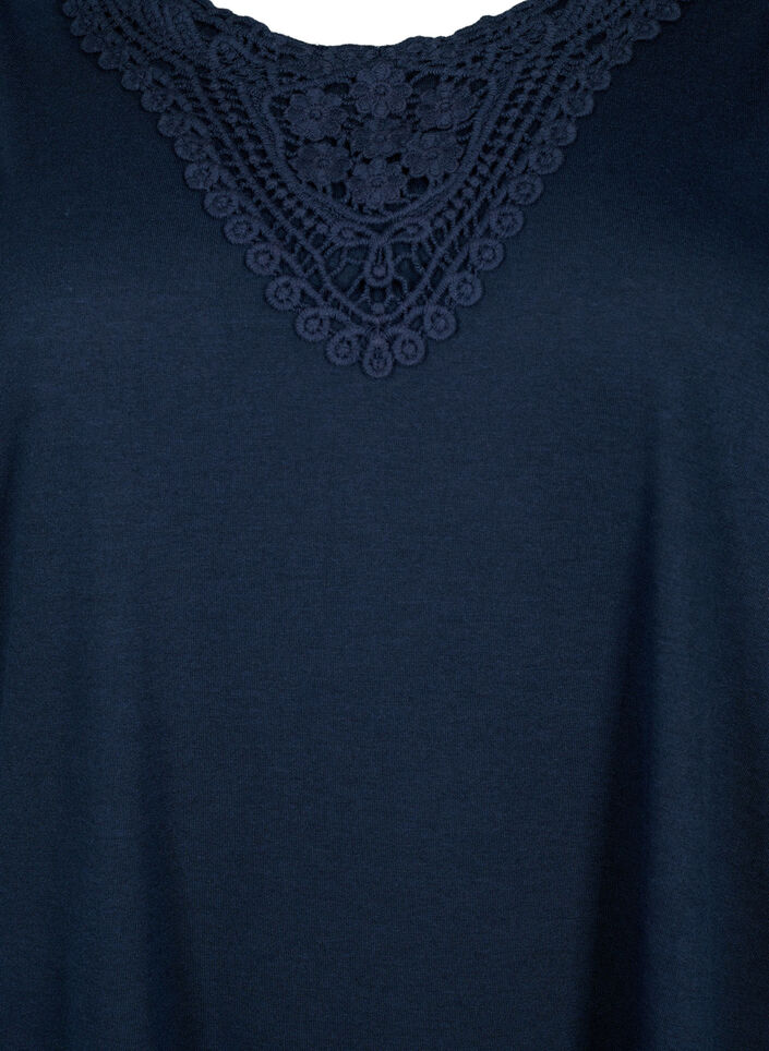 Sleeveless top with lace, Total Eclipse, Packshot image number 2