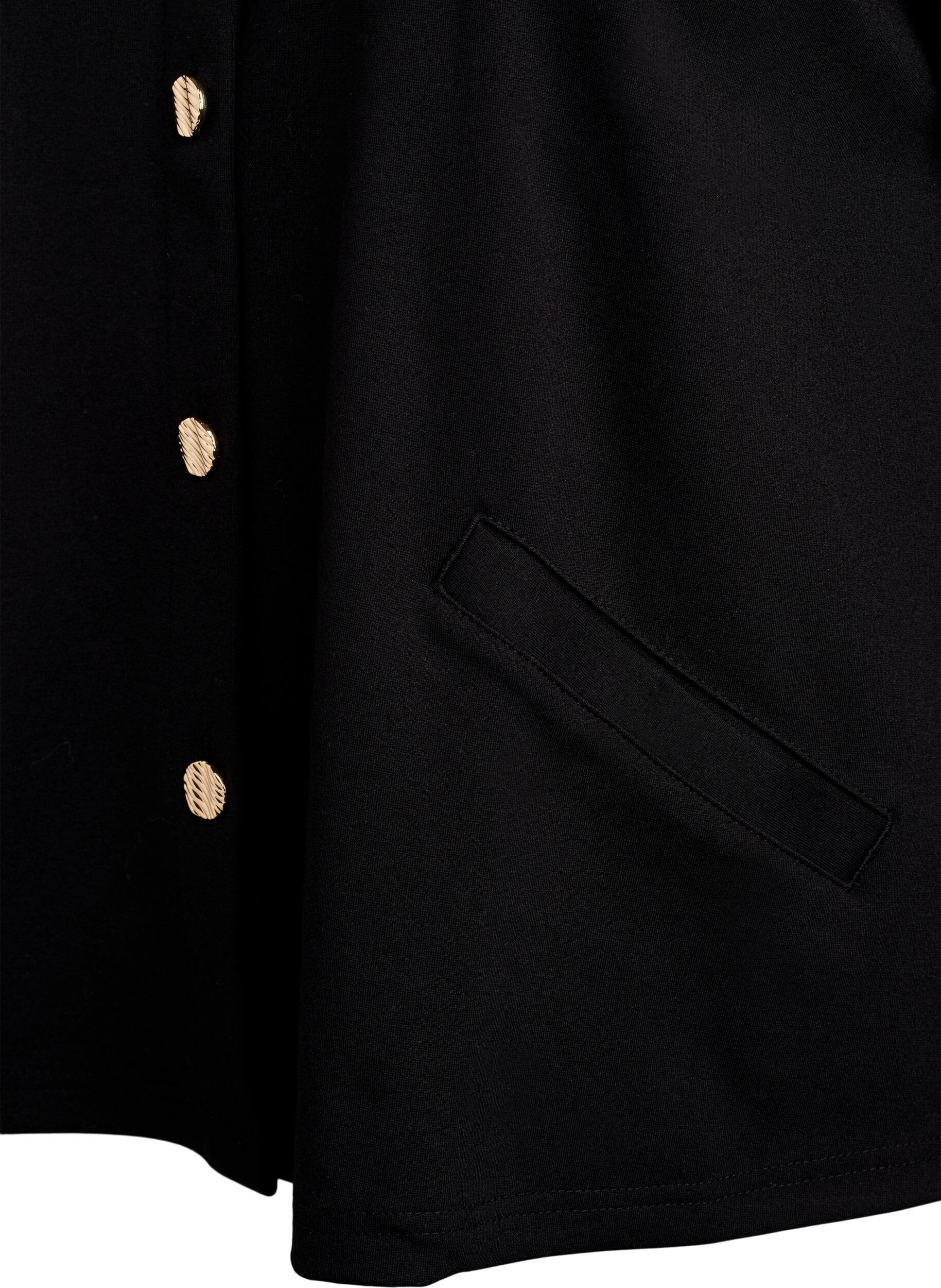 Zizzifashion Cardigan with decorative buttons and long sleeves, Black, Packshot image number 3