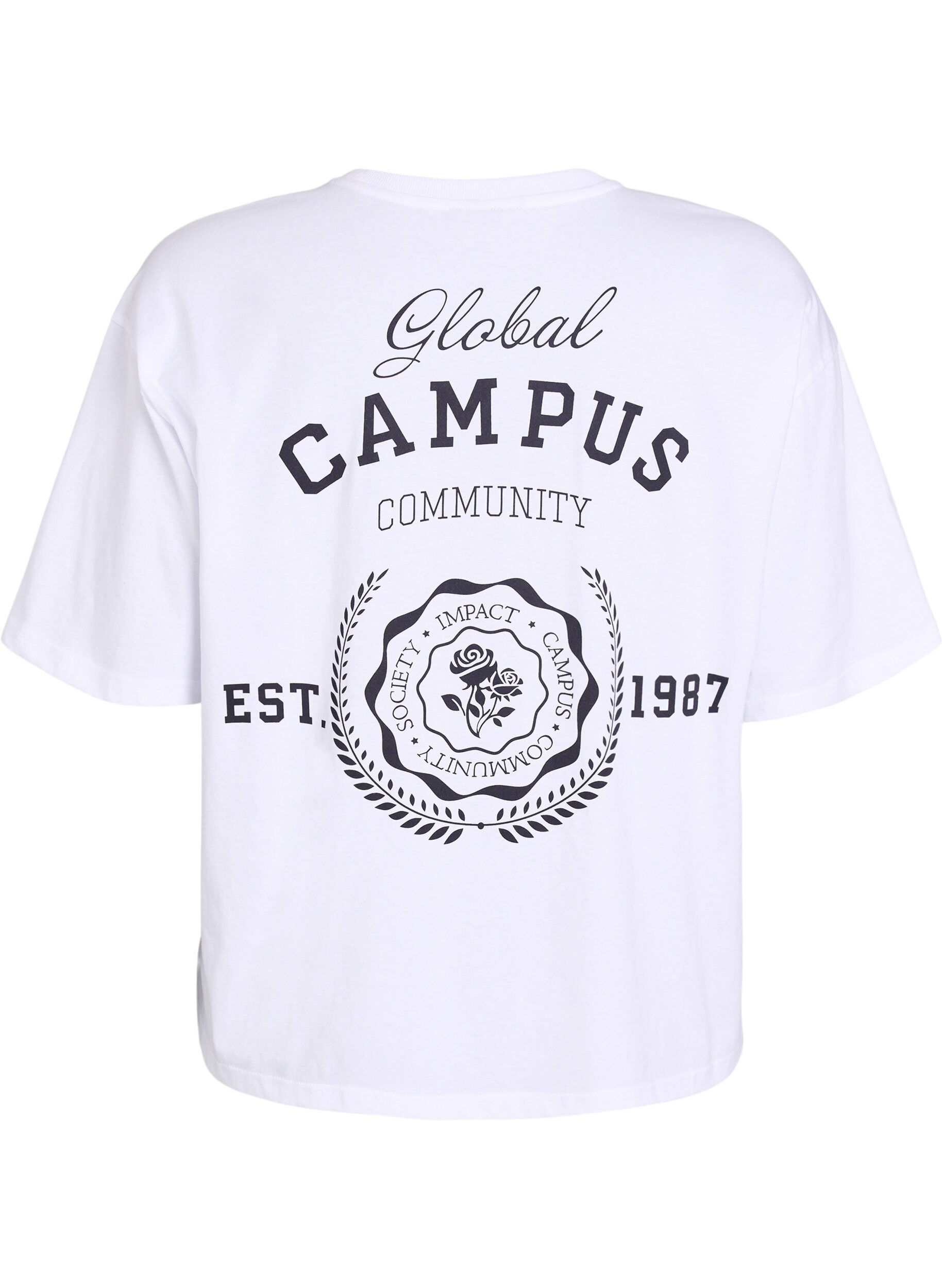 Zizzifashion Oversized T-shirt with back print, White, Packshot image number 1