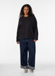 Basic t-shirt with long sleeves, Black, Model image number 3