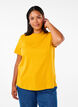 Basic cotton T-shirt with round neck, Yellow, Model image number 0