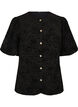 Blouse with floral pattern and balloon sleeves, Black, Packshot image number 0