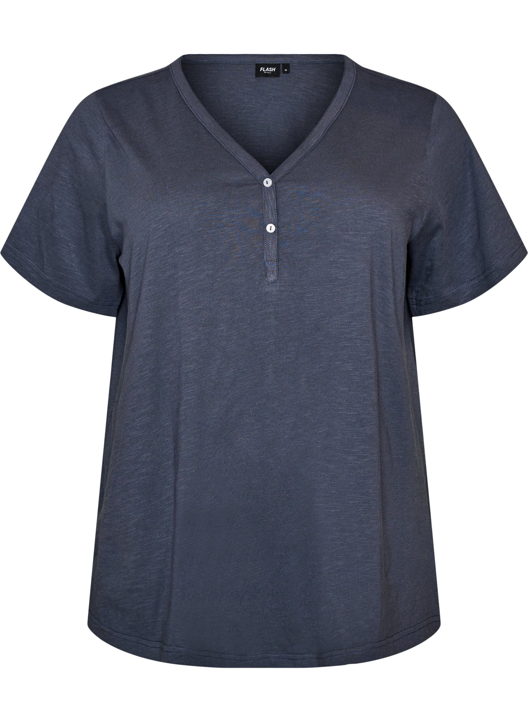 ZizzifashionT-shirt with button detail, Grey, Packshot image number 0