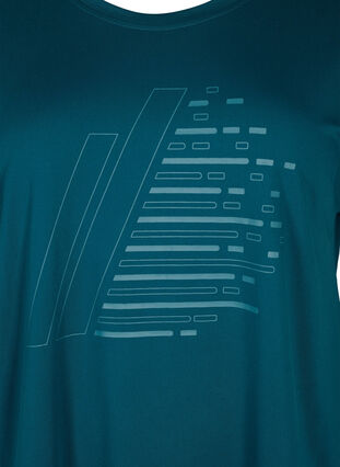 Short-sleeved training T-shirt with print, Deep Teal/Pacific, Packshot image number 2