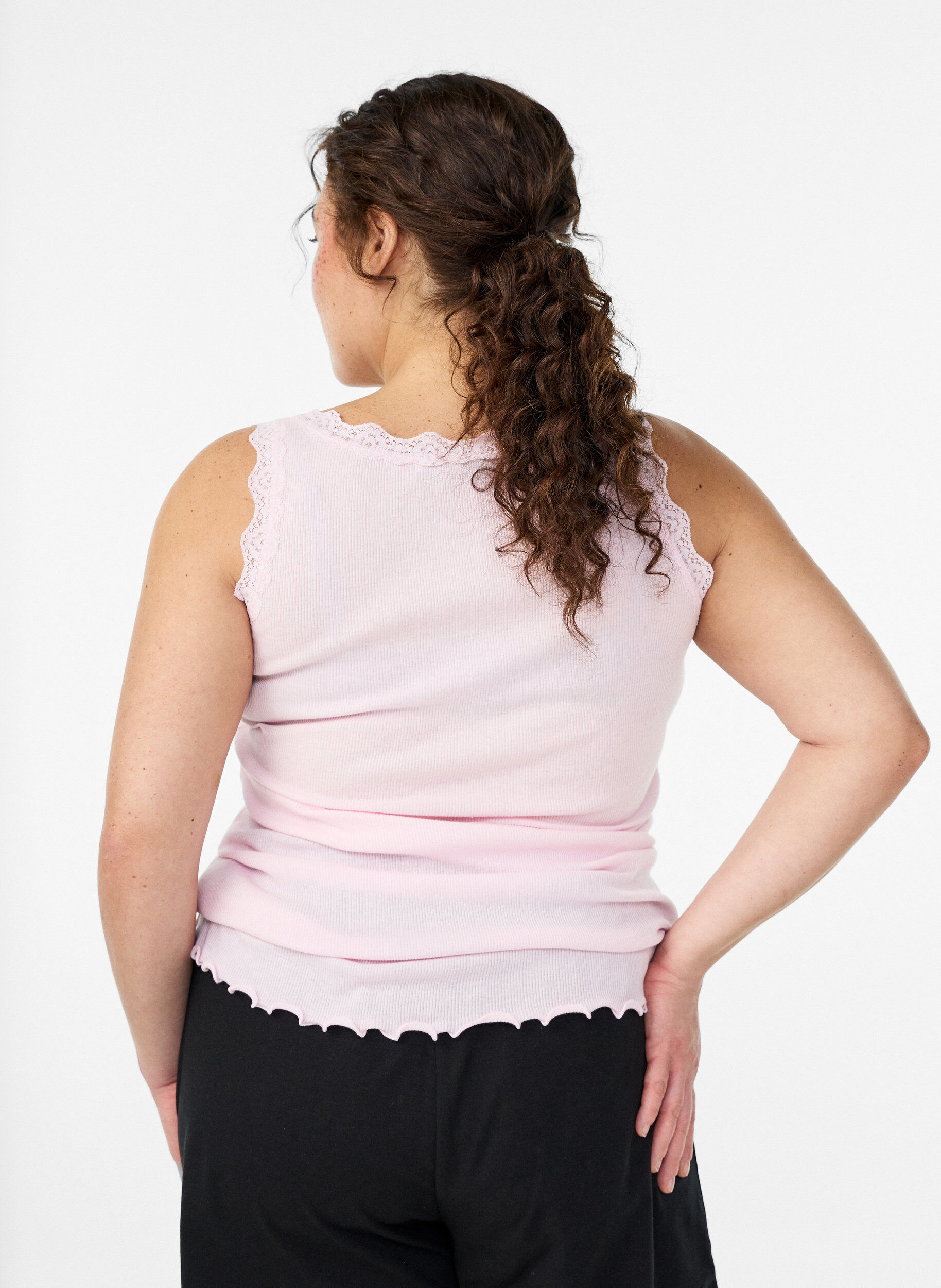 ZizzifashionTop with lace trim, Rose, Model image number 2