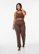 Flared workout pants with contrast piping, Brown, Model image number 1