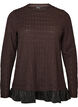 Structured blouse with ruffle hem, Brown, Packshot image number 0