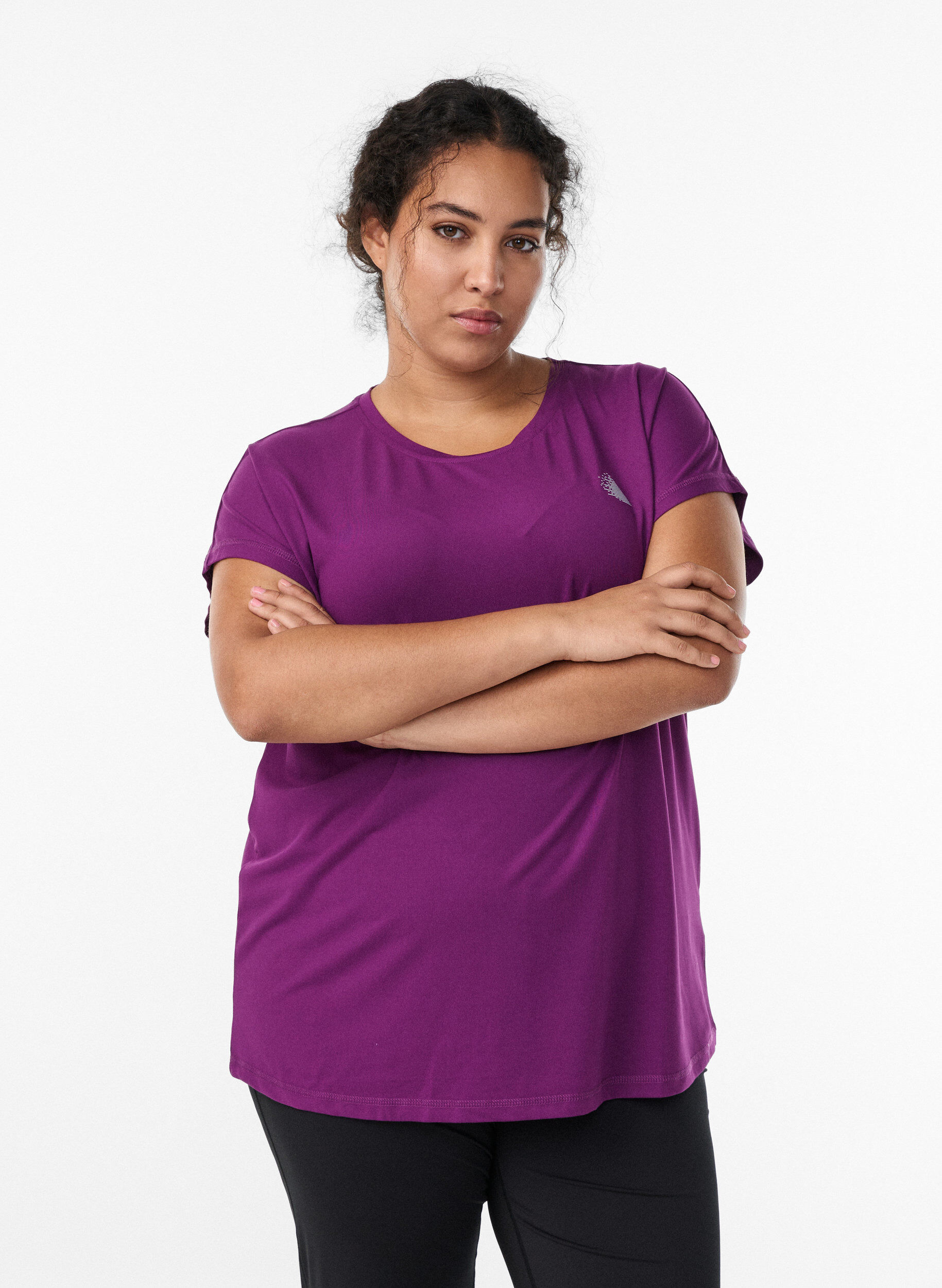 Zizzifashion Solid-coloured training T-shirt, Purple, Model image number 0