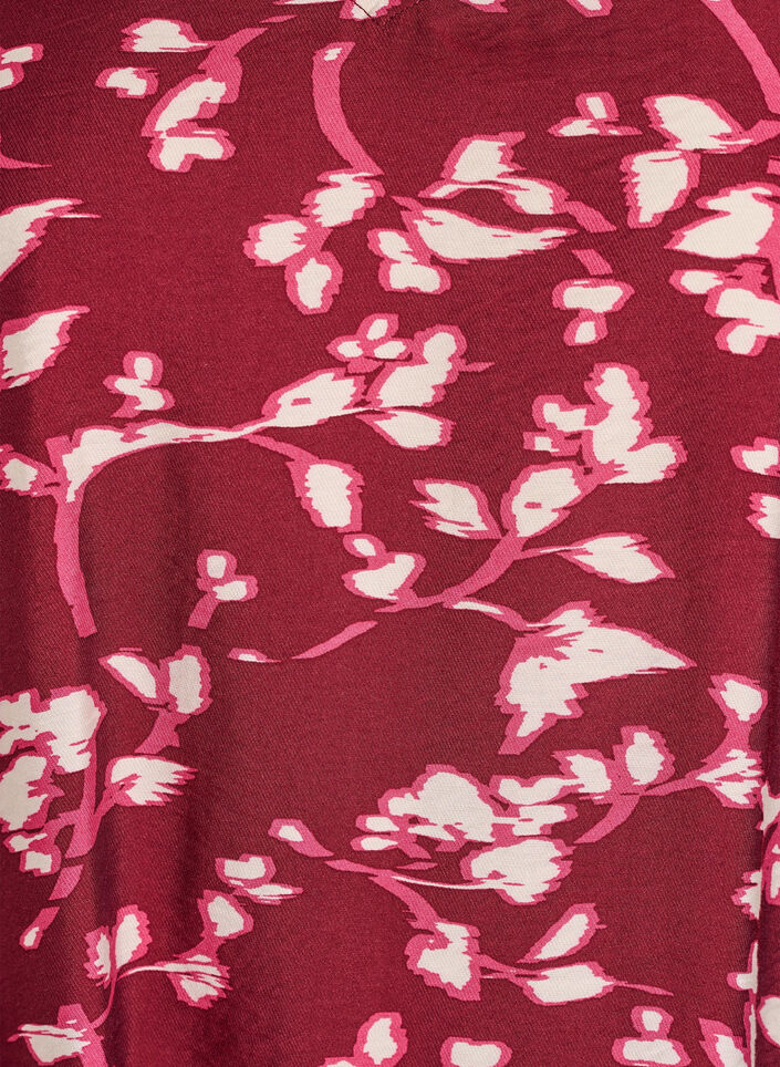 Blouse with V-neck and 3/4-sleeves, Red, Packshot image number 2