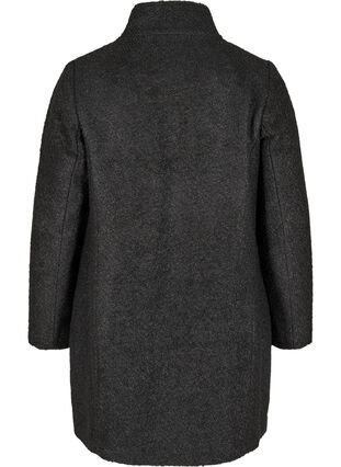 Coat with wool and zipper, Black, Packshot image number 1