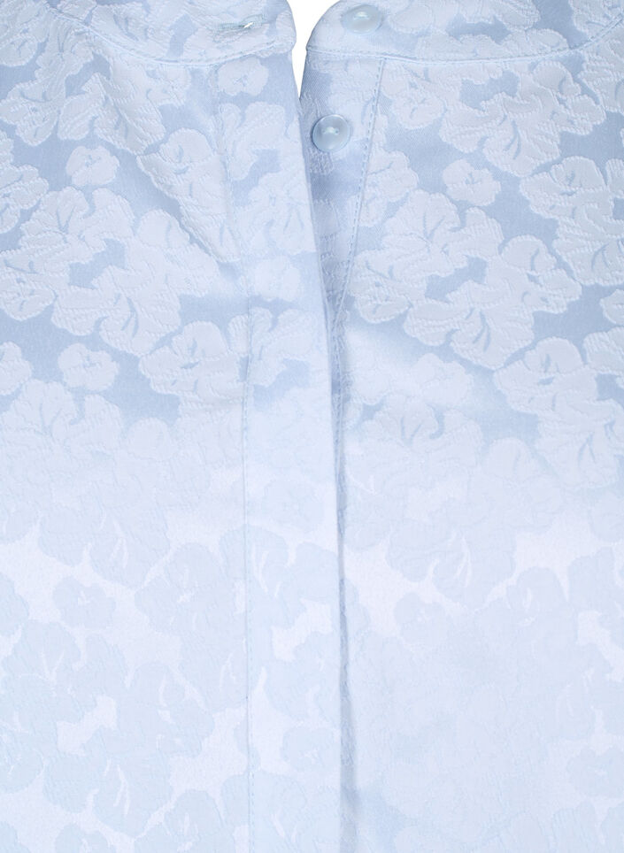 Jacquard dress with long sleeves and ruffle detail, Light Blue, Packshot image number 2