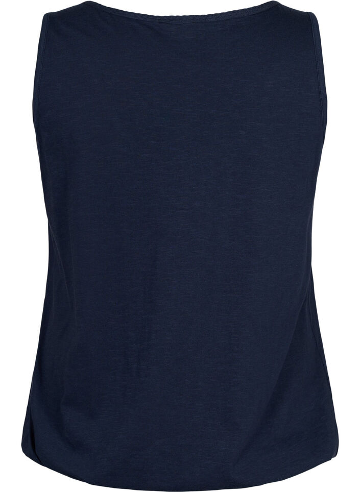 Cotton top with lace trim, Navy Blazer, Packshot image number 1