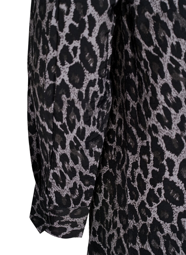 Long leopard print shirt, Dark Grey, Packshot image number 3