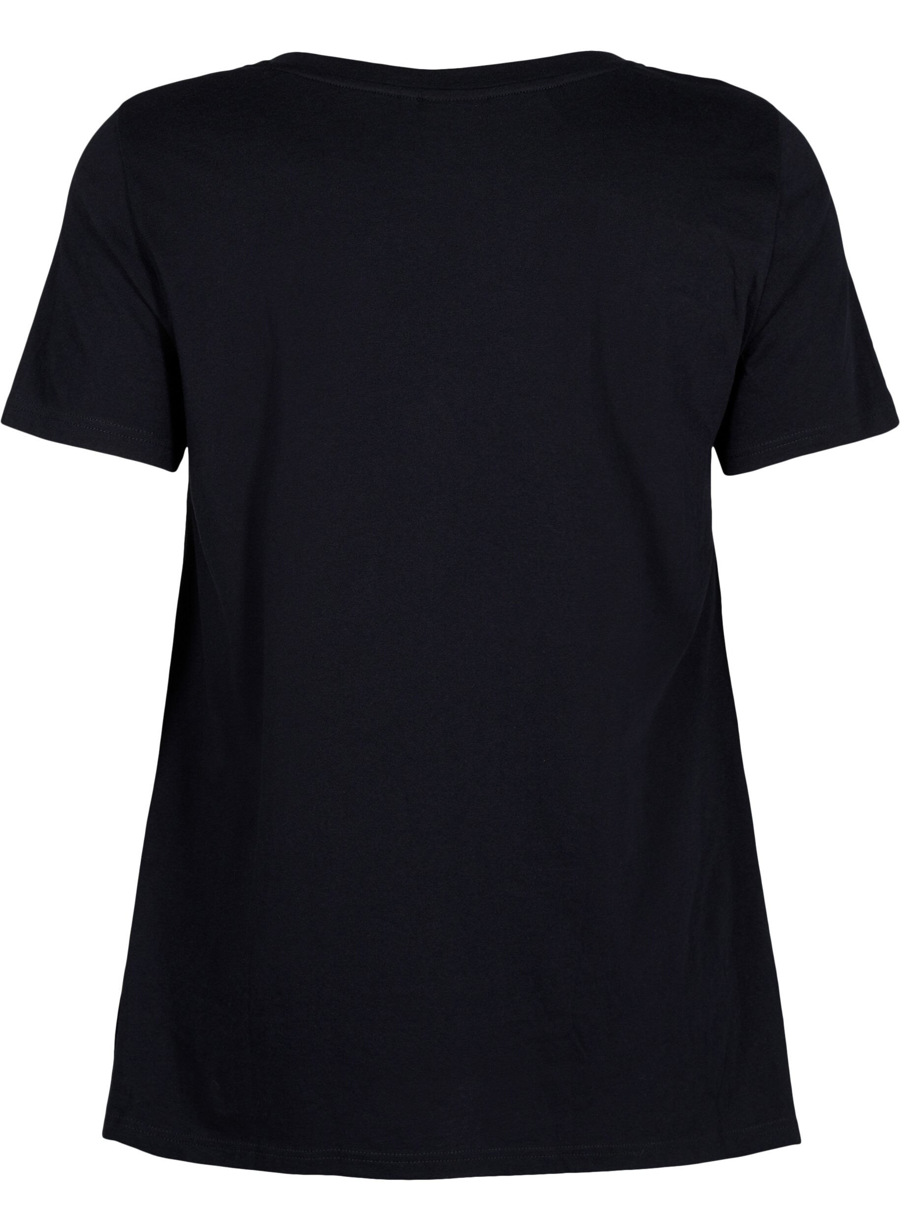 Zizzifashion Cotton t-shirt with short sleeves, Black W. Sun, Packshot image number 1