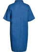 Denim dress with buttons and tie detail, Blue, Packshot image number 1