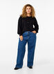 Knitted cardigan with round neck and buttons, Black, Model image number 1