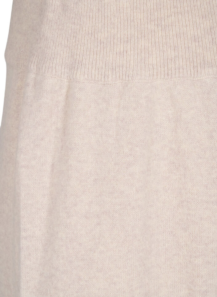 Knitted trousers in merino wool with high waist, Pumice Stone Mel., Packshot image number 2