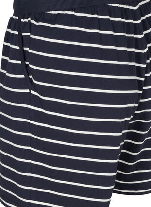 Loose Cotton Shorts with Stripes, Night Sky w. Egret, Packshot image number 3
