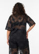 High-waisted wide-leg lace trousers, Black, Model image number 1