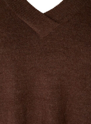 Knit sweater with V-neck and ribbed trims, Rocky Road Mel., Packshot image number 2