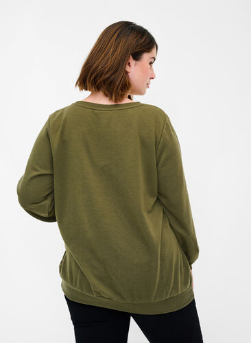 Sweatshirt with text print, Ivy G w. Black AOP, Model image number 1