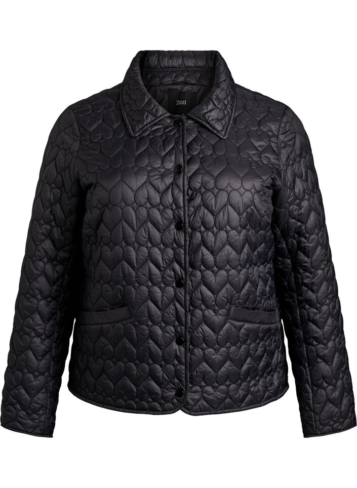 Lightly padded jacket with decorative quilting, Black, Packshot image number 0
