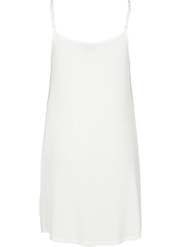 Plain-coloured slip dress in viscose, White, Packshot image number 1