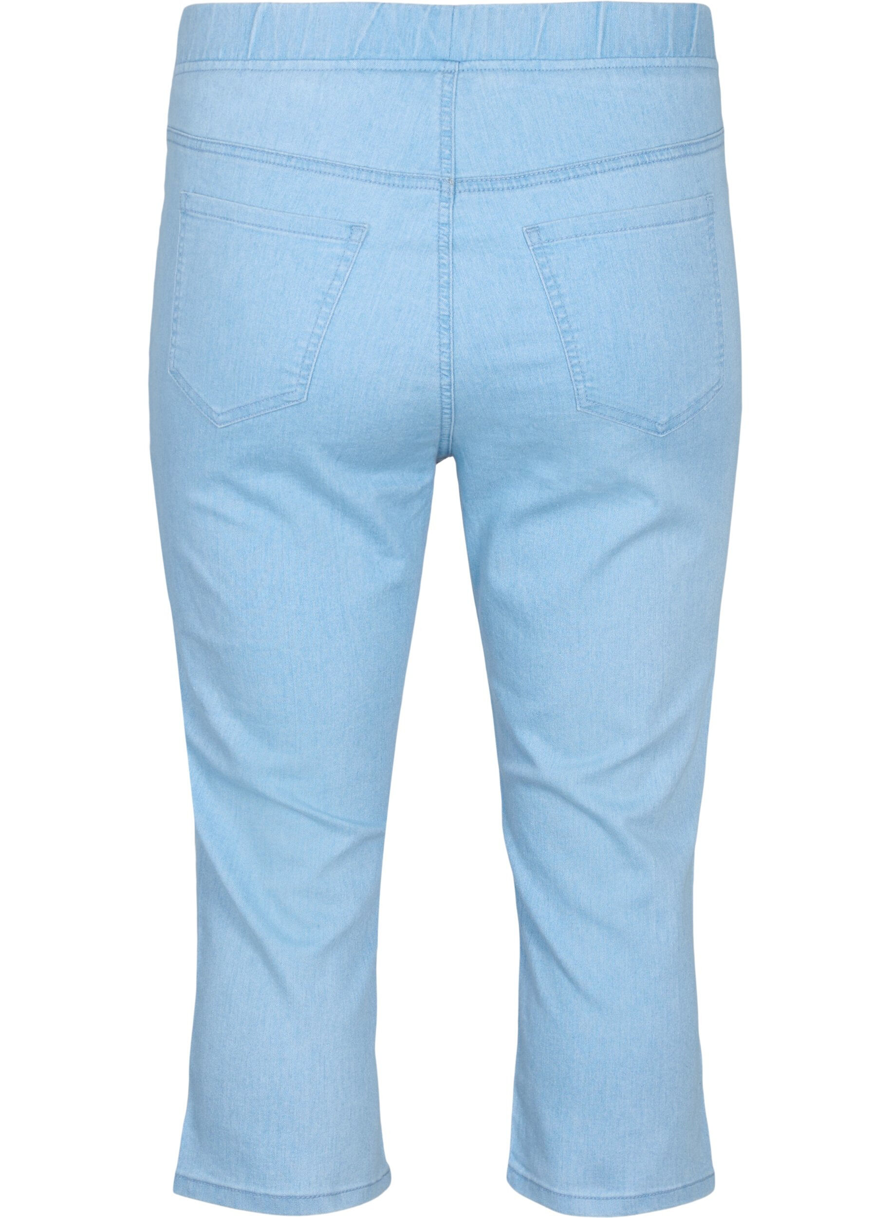 Zizzifashion Cotton blend capris, Light blue denim, Packshot image number 1