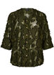 Blouse with frayed threads and texture, Green, Packshot image number 0