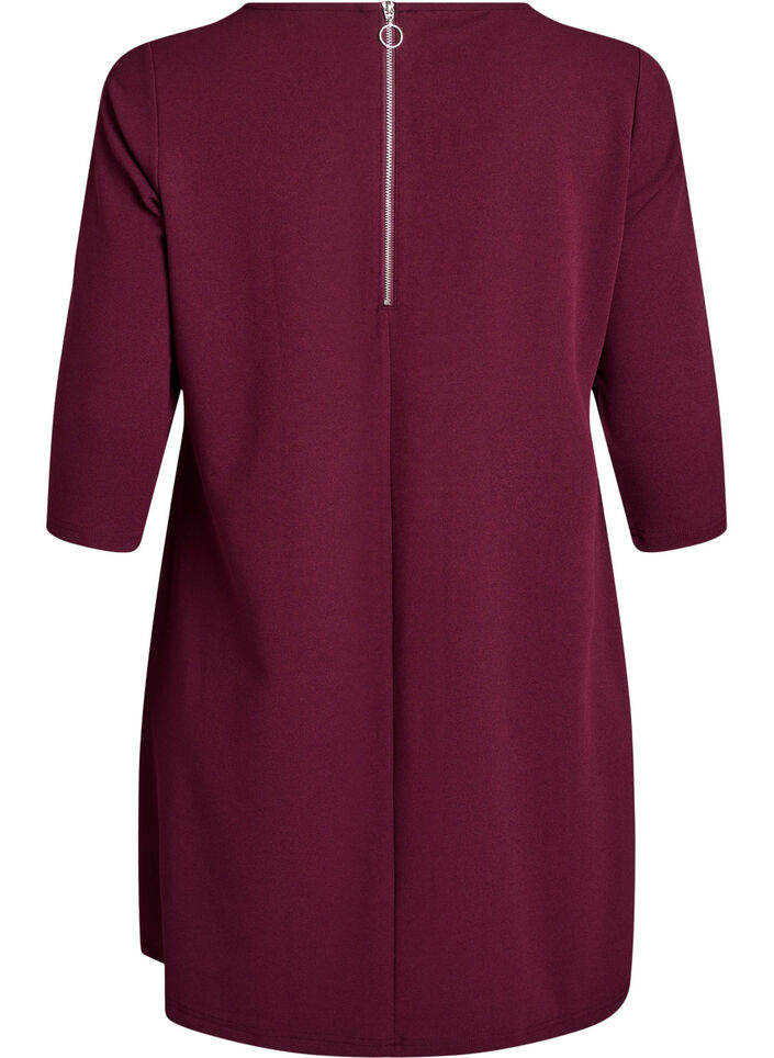 FLASH - Short A-line dress with 3/4 sleeves, Red, Packshot image number 1