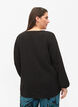 Plain colour top with v-neck, Black, Model image number 1