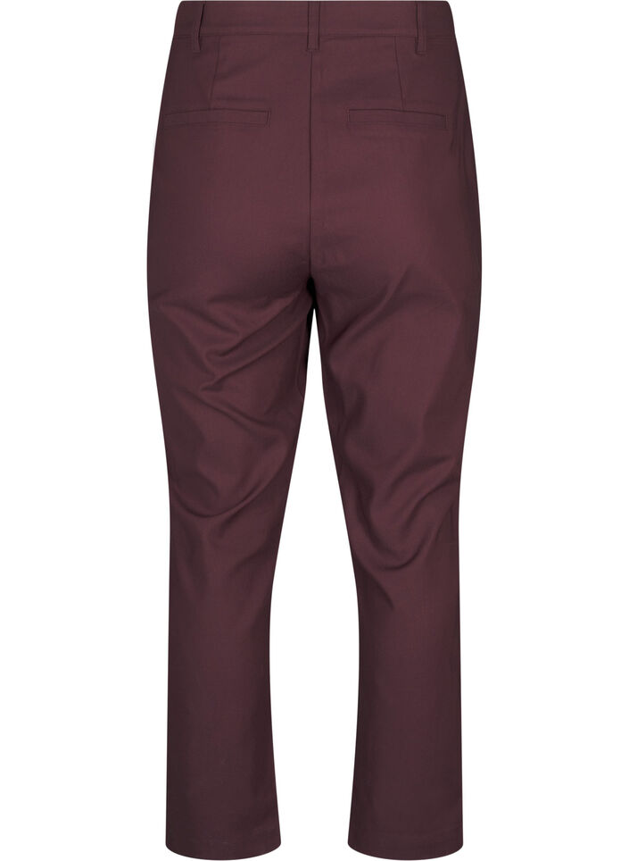 High-waisted trousers with straight legs, Dark Bordeaux, Packshot image number 1