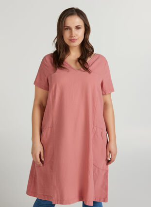 Dress with short sleeves, Old Rose, Model image number 0
