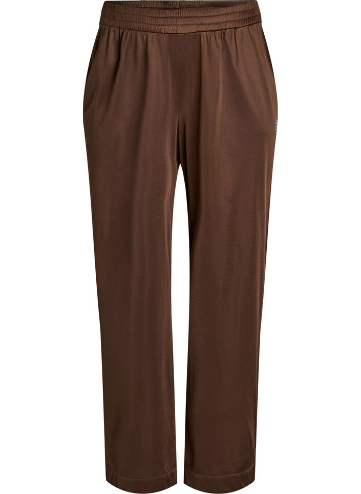 Track pants with side stripes and pockets, Brown, Packshot image number 0