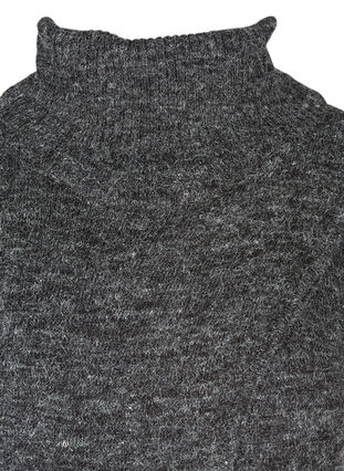 Marled knitted poncho with a roll neck, Dark Grey Melange, Packshot image number 2