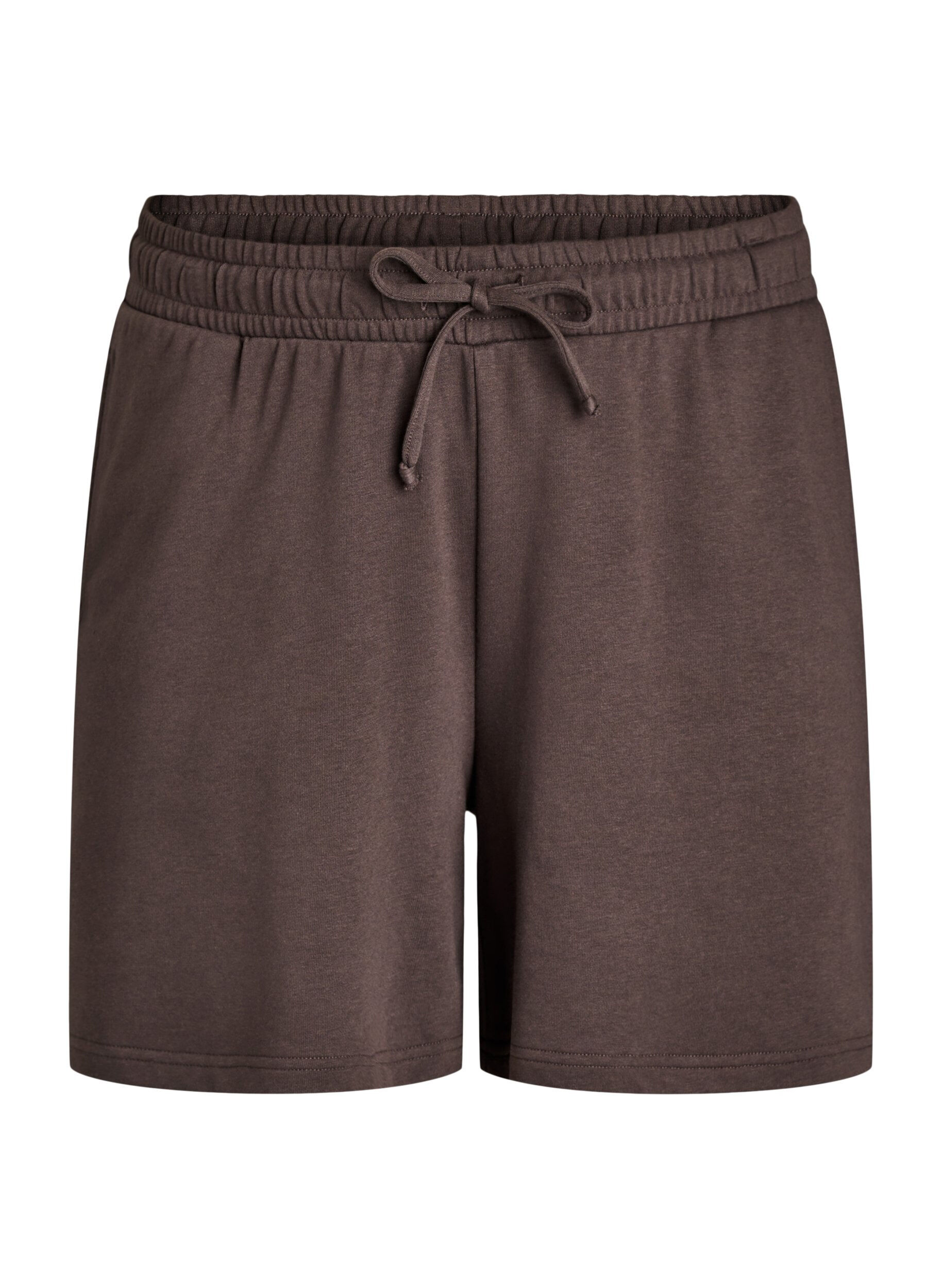 Zizzifashion High-waisted sweatshorts with pockets, Brown, Packshot image number 0