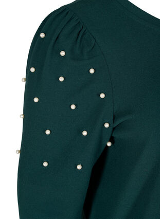 Long sleeve blouse with pearls, Ponderosa Pine, Packshot image number 3