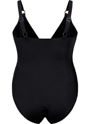 Swimsuit with padding and draping, Black, Packshot image number 1
