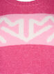 Striped knit sweater with graphic pattern, Raspberry Rose Comb, Packshot image number 2