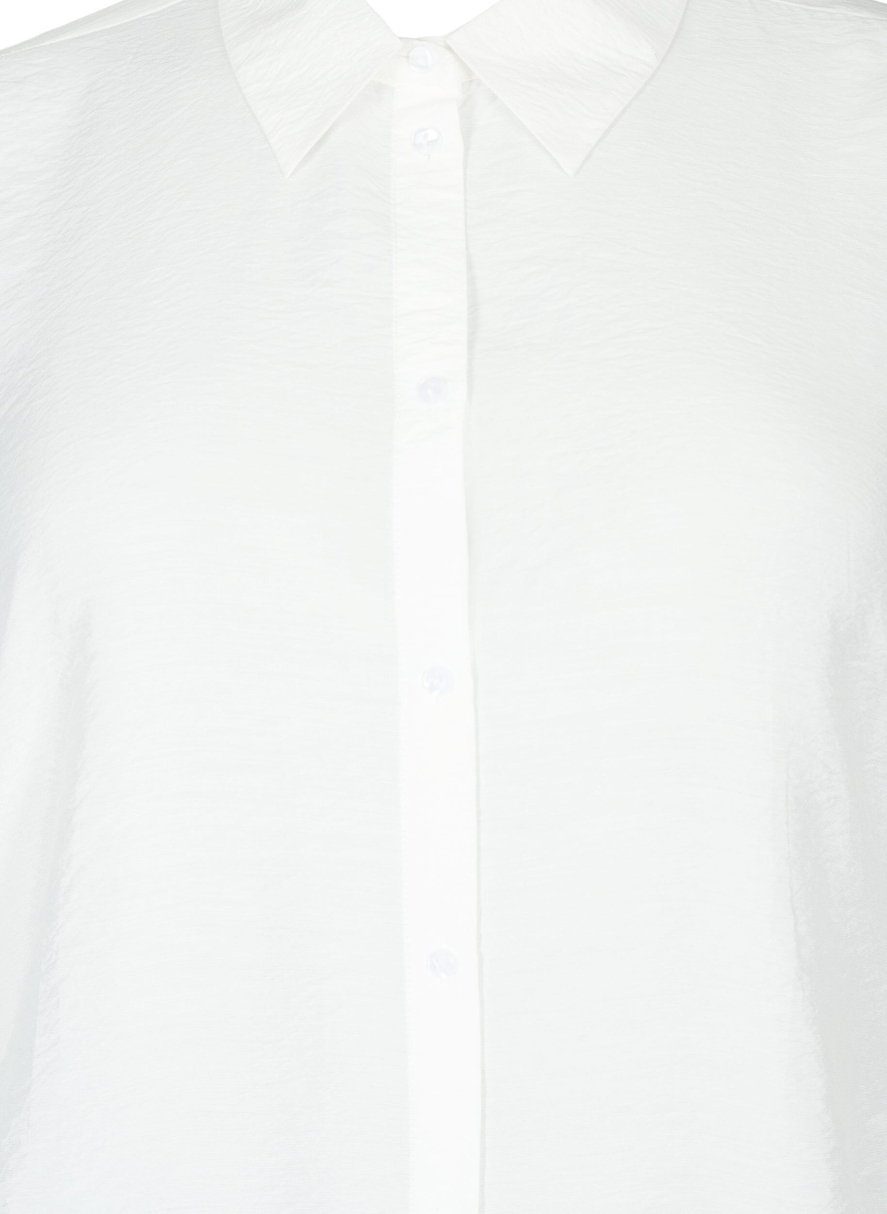 Zizzifashion Viscose shirt with ruffle detail, Bright White, Packshot image number 2