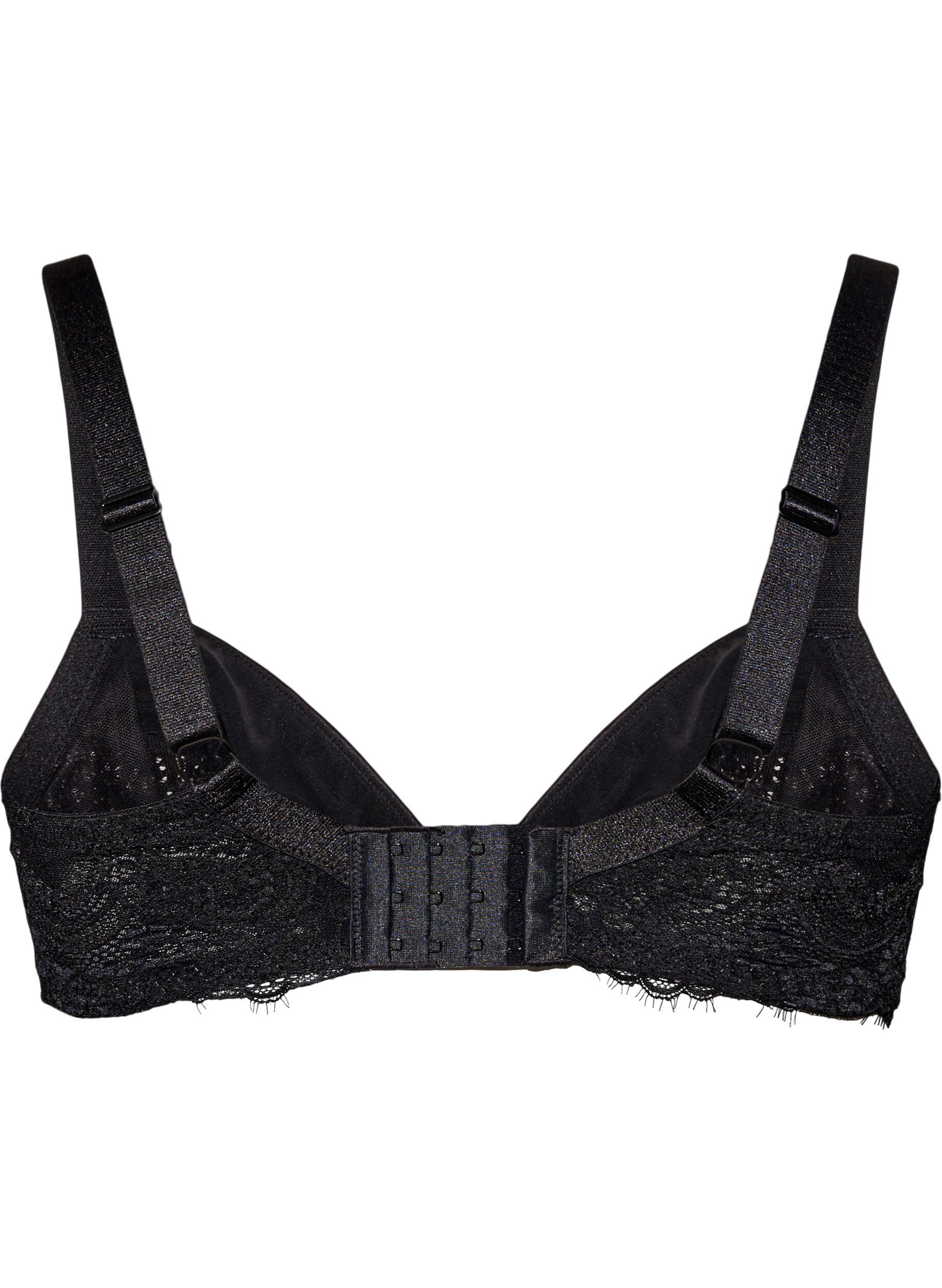 Zizzifashion Full coverage bra with lace and microfibre, Black, Packshot image number 1