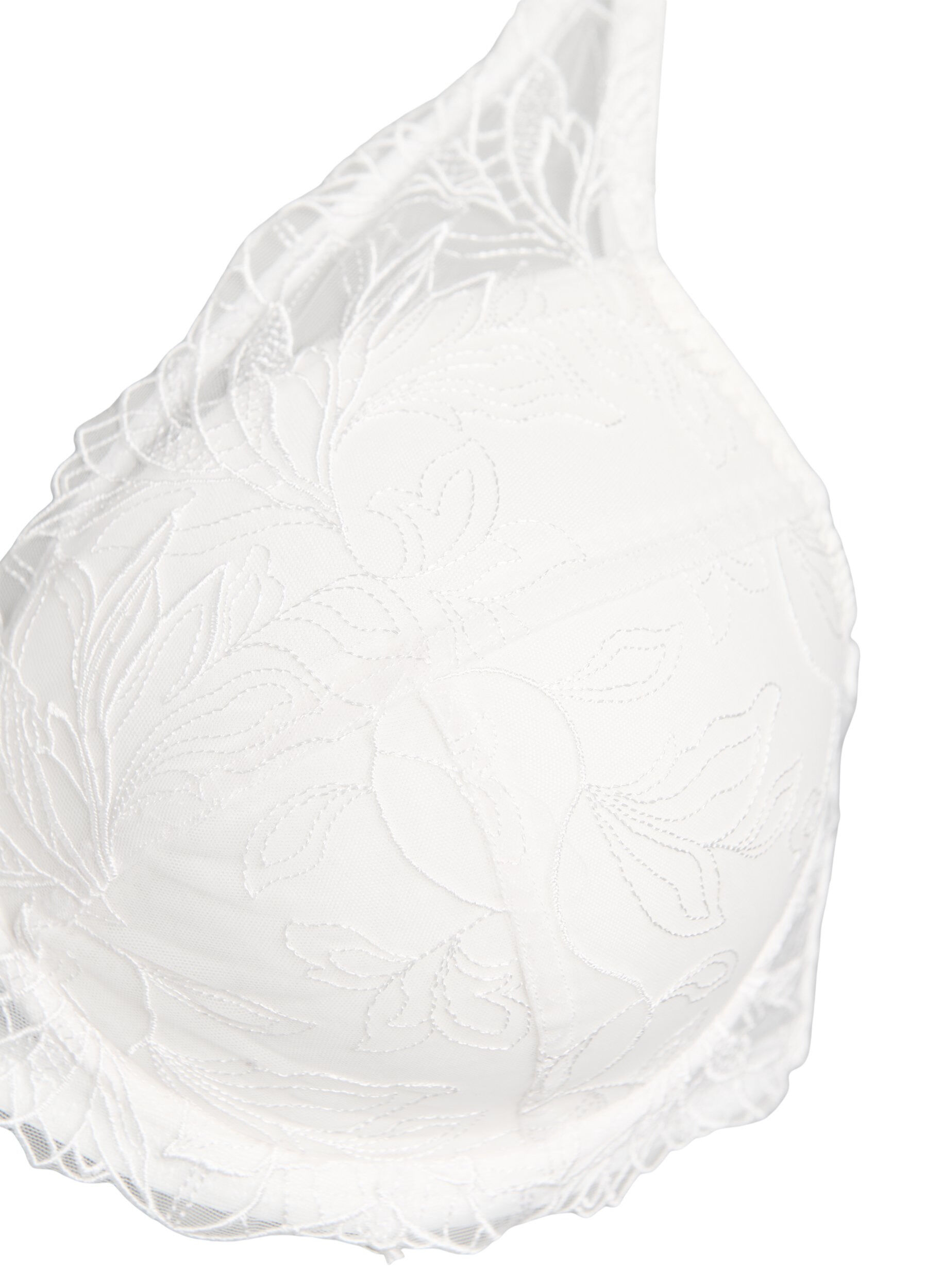 Zizzifashion Padded lace bra with underwire, White, Packshot image number 2
