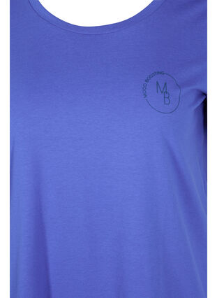 Short-sleeved crew neck t-shirt, Dazzling Blue MB, Packshot image number 2