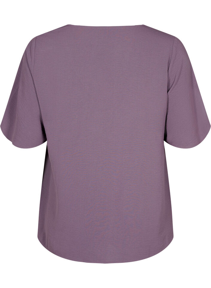 Short-sleeved blouse with A-shape, Vintage Violet, Packshot image number 1