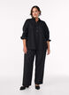 Trousers with a lace texture and glitter thread, Black, Model image number 0