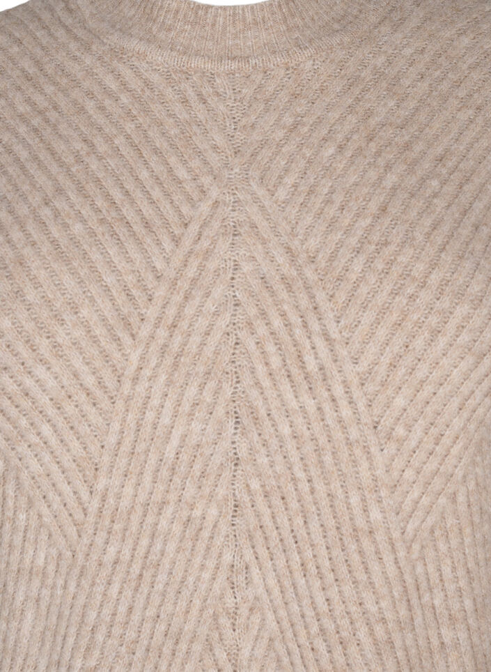 Short ribbed dress with a round neck, Simply Taupe Mel., Packshot image number 2