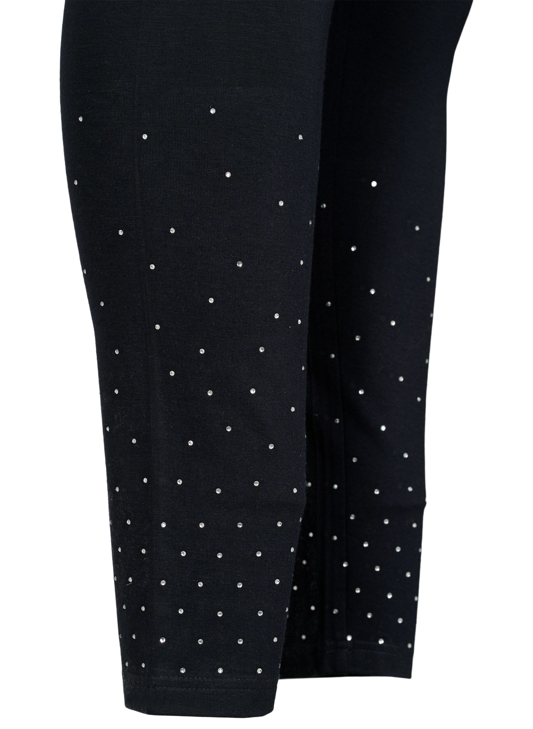 Zizzifashion Viscose leggings with dots, Black, Packshot image number 3