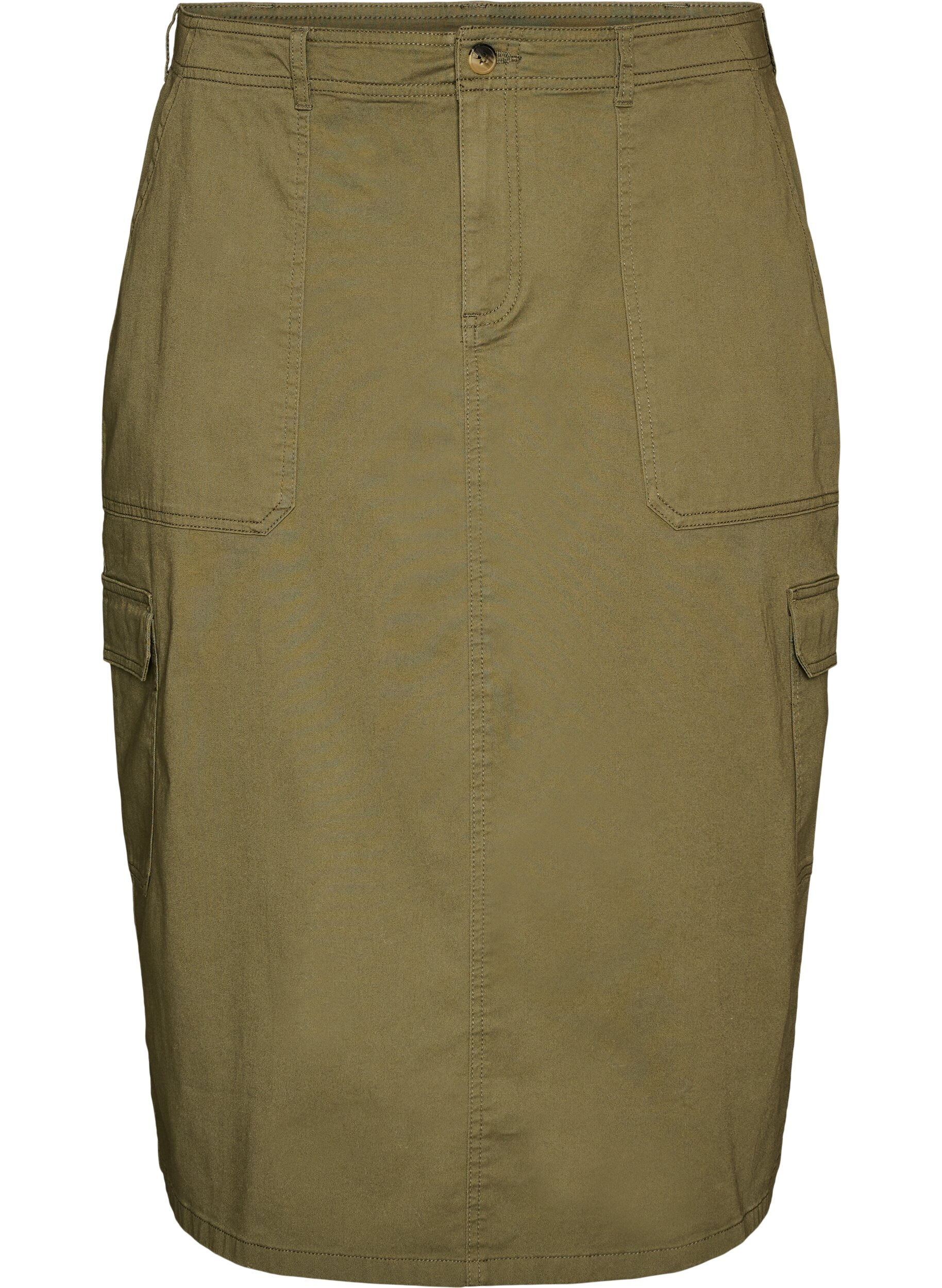 Cotton cargo skirt with a back slit