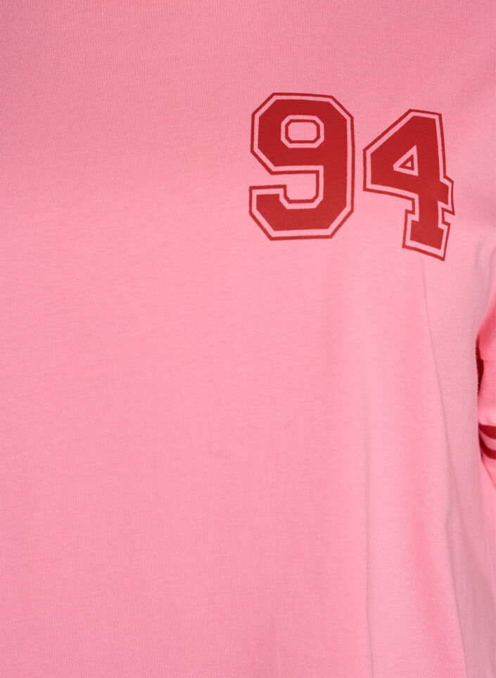 Short T-shirt dress with sporty details, Pink, Packshot image number 2