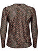 Mesh blouse with print, Brown, Packshot image number 1